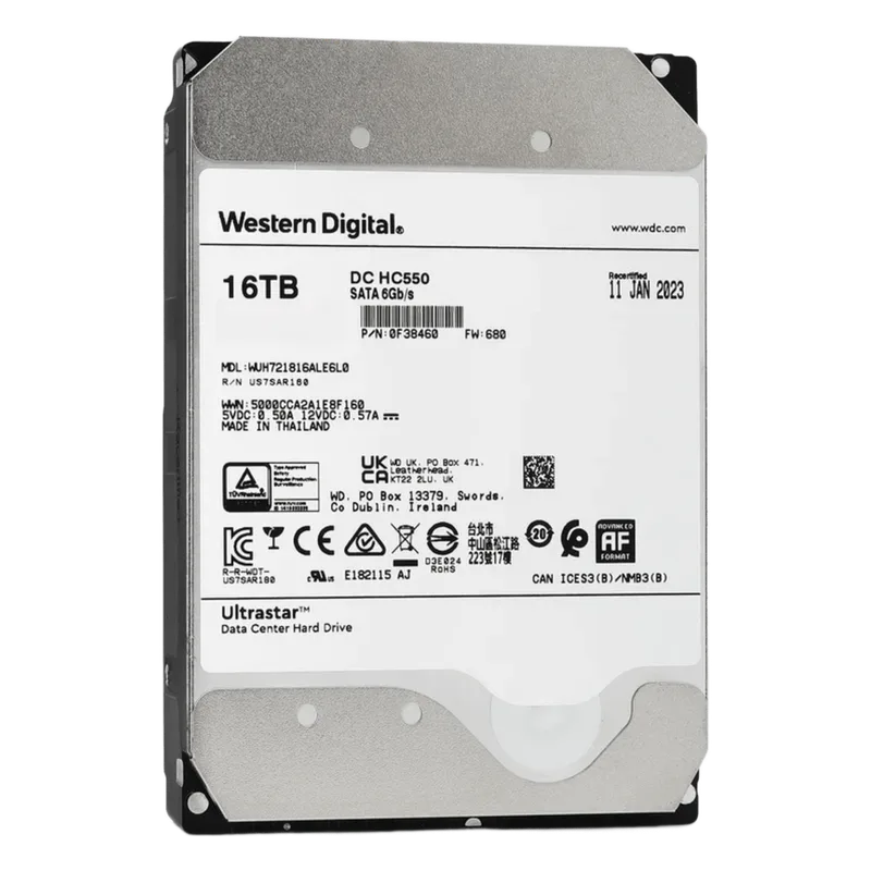 Disco Duro Enterprise 16 TB / Wester Digital (WD) / Serie Ultrastar / Recomendado para Data Center y NVRs de Alta Capacidad / Alto Performace Western Digital (WD) WUH721816ALE6L0