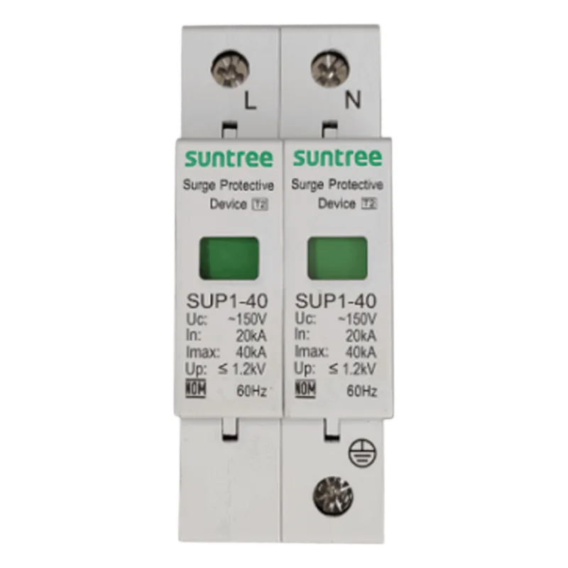 Supresor de Picos Transitorios de Voltaje, Diseñado Para Sistemas Fotovoltaicos, Uso en Corriente Alterna 220 Vca ,2 Polos. SUNTREE SUP1H40/220VAC/2P