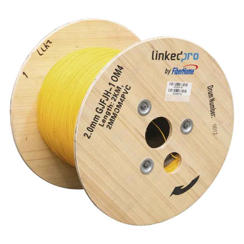 Fibra Óptica Multimodo OM4, 2 mm, Simplex, Tight Buffer, 900 micras, Color Amarillo, Precio Por Metro, (Hasta 2000 Metros en un Solo Tramo de Cable) LINKEDPRO BY EPCOM 2MMOM4PVC