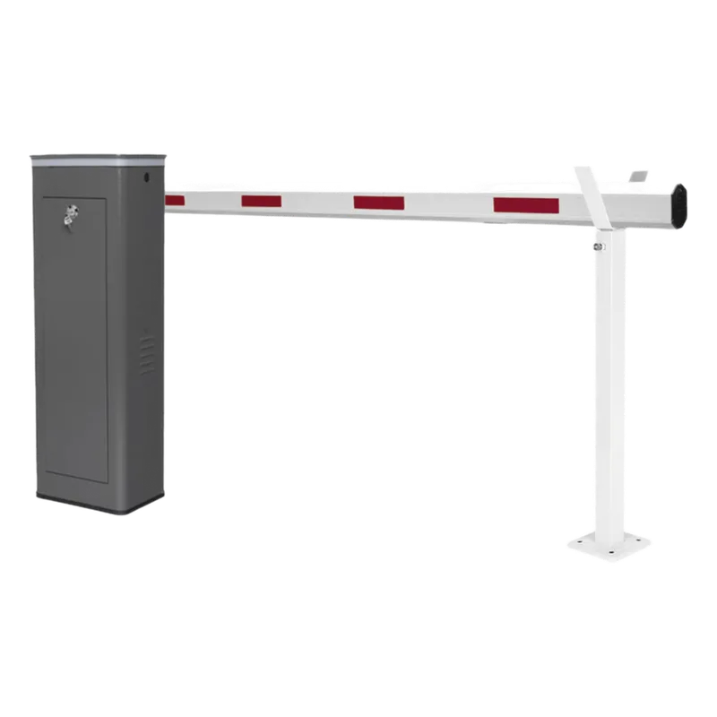 Kit de Barrera Vehicular Derecha y Brazo Telescópico de Hasta 5.5 m / Finales de Carrera Ajustables por Programación / Movimiento Fluido / Diseño Elegante Color Gris / Con Corona Led Semaforizada ACCESSPRO KT-XBS-RB