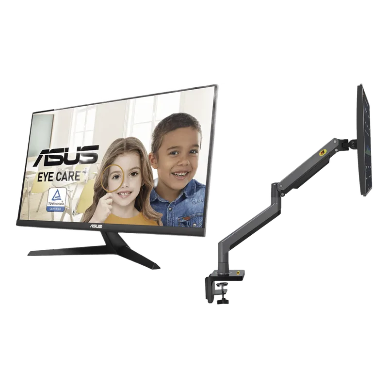Kit de Montaje de Escritorio Articulado + Monitor Profesional Ultra Delgado 27” Full HD NB-EPCOM G45VY279HEK