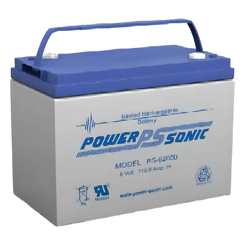 Batería 6V, 210AH, Para Respaldo, Tecnologías AGM/VRLA, 5 Años Vida Útil, Terminales tipo B, Reconocida UL POWER SONIC PS-62000-B