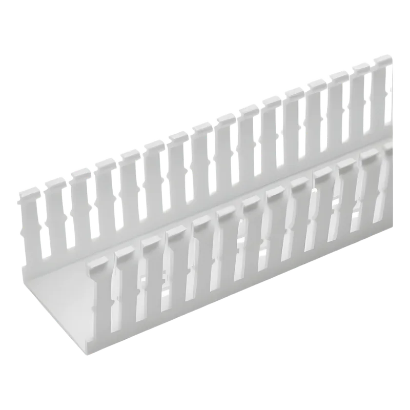 Canaleta Ranurada Angosta de PVC Sin tapa, Tipo F, 57.2 mm de Ancho, 53.8 mm de Alto y 1.8 m de Largo, Color Blanco PANDUIT F2X2WH6