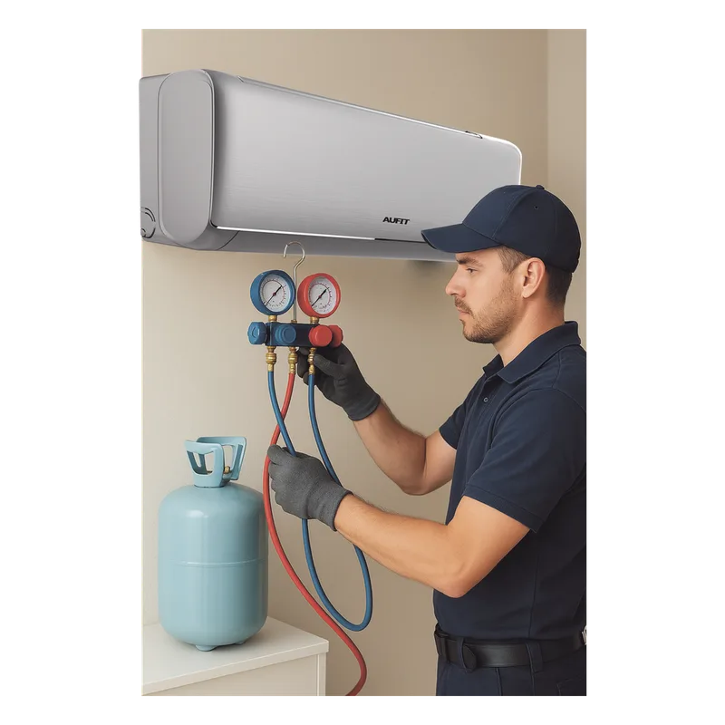 Servicio en Centro de laboratorio / Recarga de gas refrigerante / R32 / Minisplit AUFIT / Capacidad de 2 a 2.5 Toneladas SRV-R32-2T25T
