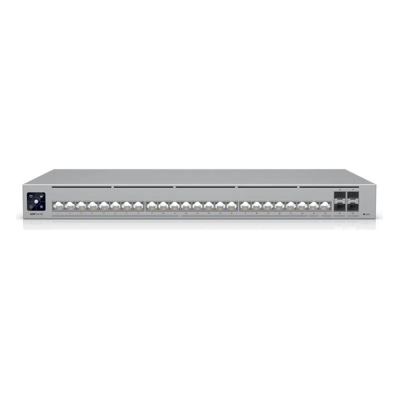 UniFi Switch Pro HD Capa 3, 24 puertos Etherlighting / (22) puertos 2.5 GbE, (2) puertos 10GbE, (4) puertos 10G SFP+ UBIQUITI USW-PRO-HD-24