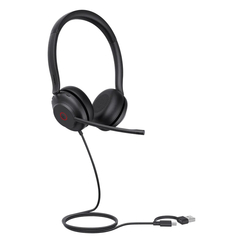 Auriculares Yealink UH35 Dual con cancelación de ruido para UC Cancelación de ruido USB-C/A con indicador de ocupado UH35-DUAL-UC-USB-C/A