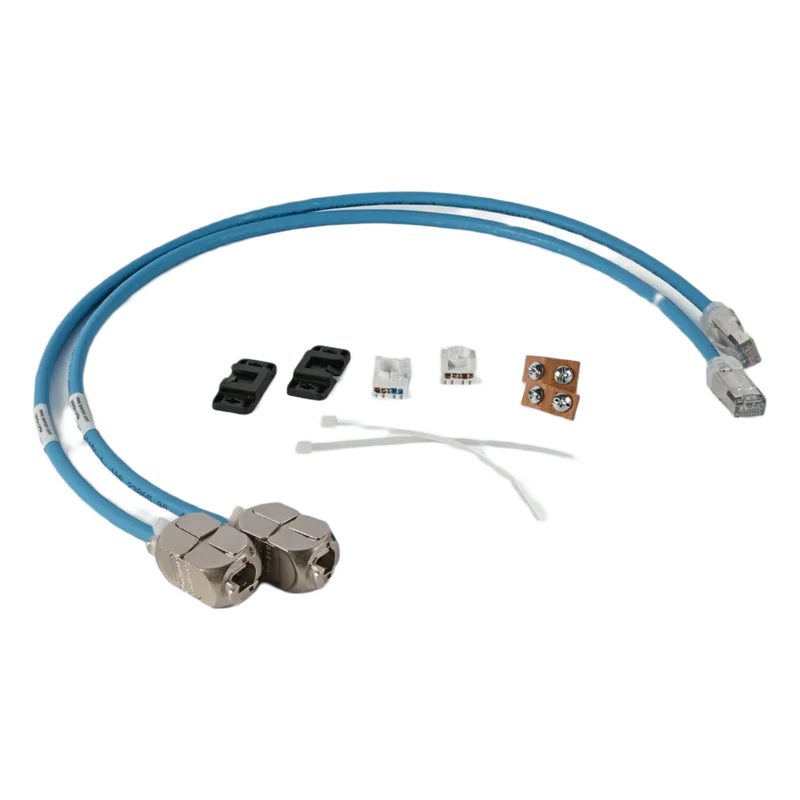 2 Cables In-Line Para Conexión en Campo de Jack a Plug RJ45 Cat6A / Blindado S/FTP / Patch Cord Azul 0.5 m / Ideal para Access Point, Cámaras IP y Gabinetes con Espacios Reducidos / CM/LSOH-1 / 28 AWG / Compatible con PoE / 2 Piezas SIEMON ILC-TB-0.5M06