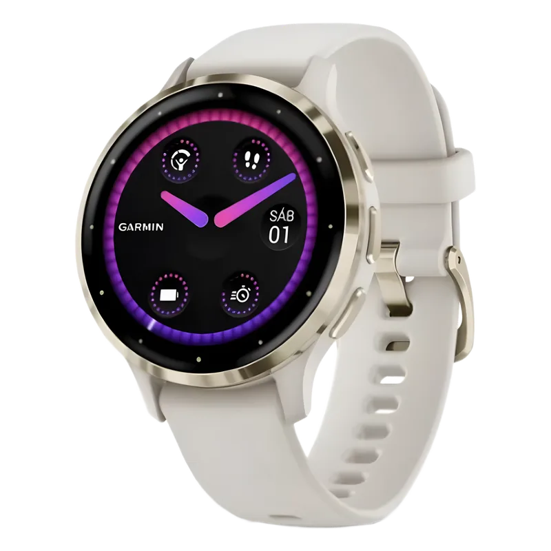 Smartwatch Garmin Venu 3S / Pantalla AMOLED 1.2″ (390 x 390) / Batería Hasta 10 Días / GPS + GLONASS + Galileo / Monitor de Frecuencia Cardíaca / Resistencia al Agua 5 ATM / Garmin Pay / Almacenamiento de Música / Compati 10-02785-04