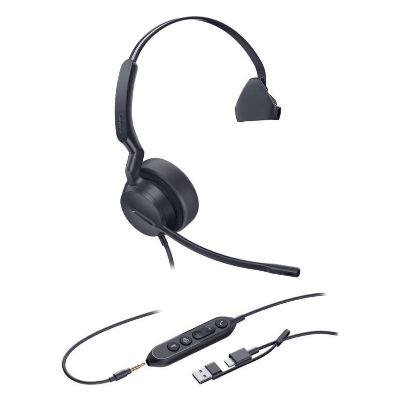 Diadema Alámbrica UH42 SE Mono de Yealink Certificada para Microsoft Teams con USB-C/A UH42-SE-MONO-TEAMS-USB-C/A
