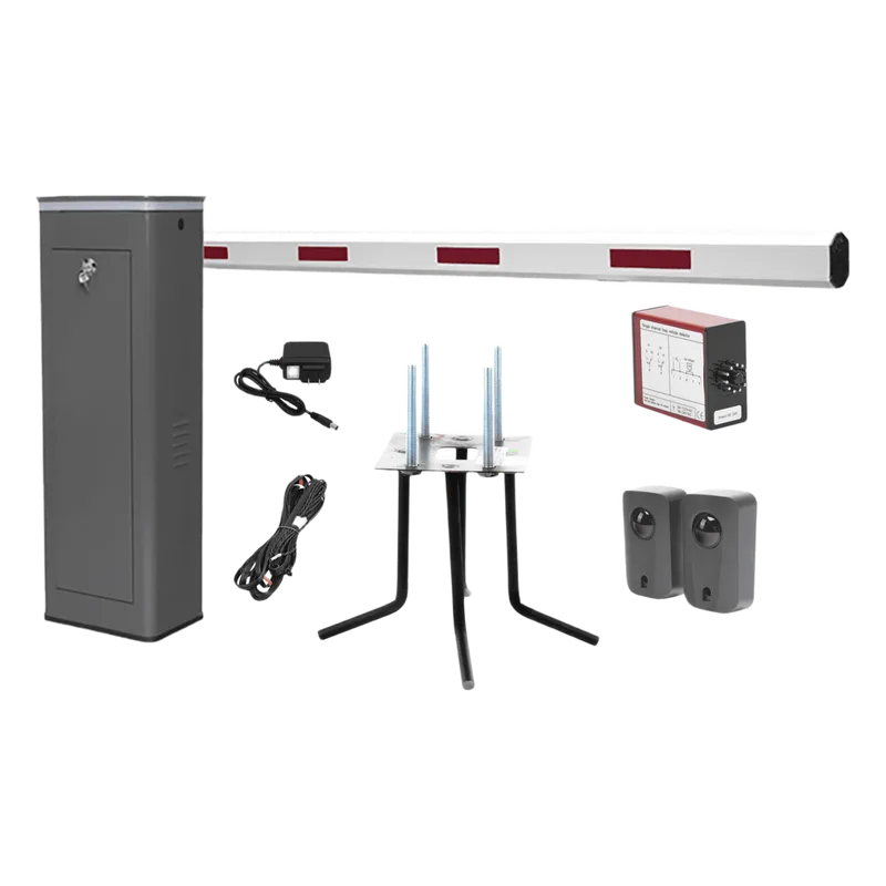 Kit COMPLETO Barrera Derecha XBS Con Corona LED / Brazo de 5.5 Metros / Incluye Sensor de Masa, Transformador, Lazo Magnético, Ancla, Fotoceldas y 2 Controles Inalámbricos ACCESSPRO KIT-XBS-3R