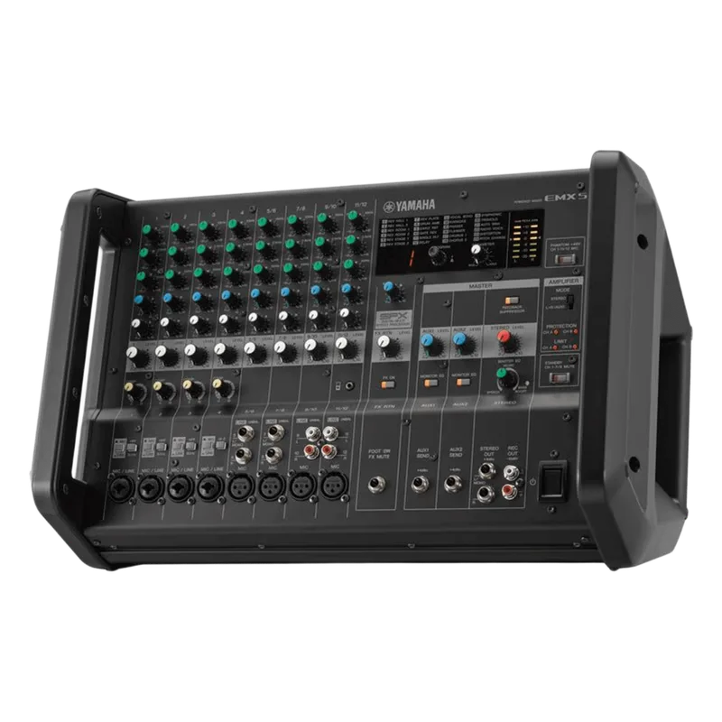 Mezcladora de Audio Amplificada | 12 Canales | Amplificador de Alta Eficiencia 2x630W | Efectos Integrados | 4/8 Ohms YAMAHA EMX5