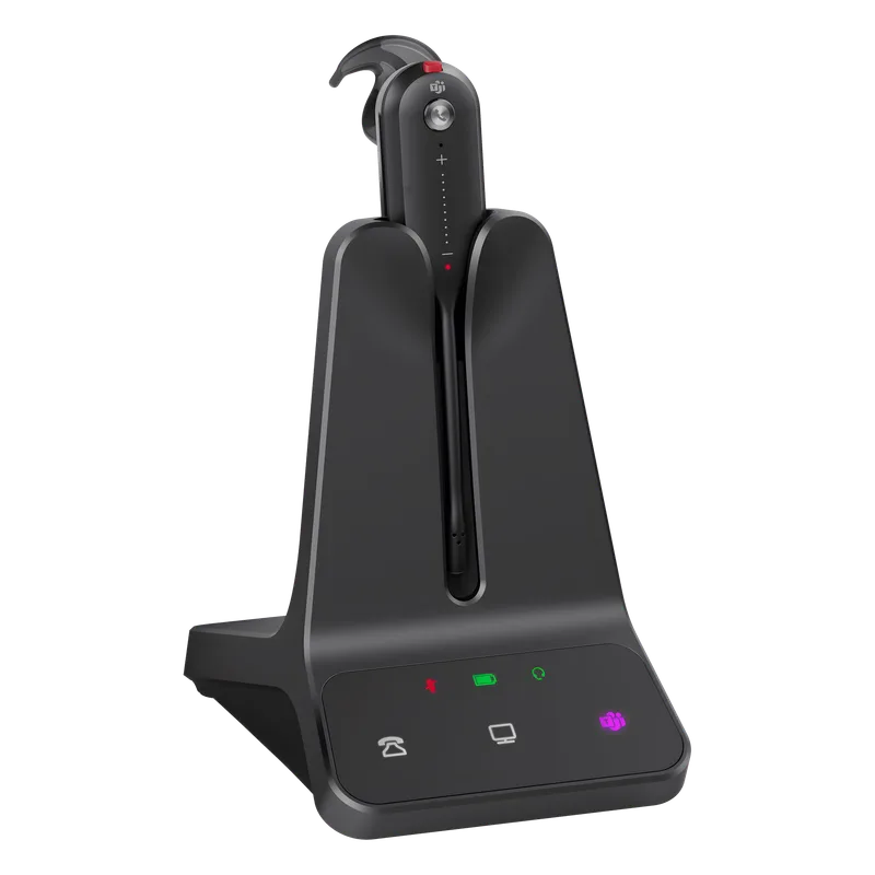 Auriculares mono Yealink WH63 E2 edición MS/ Base DECT/ Cancelación de ruido con 2 micrófonos/ Tres estilos de uso WH63-E2-TEAMS