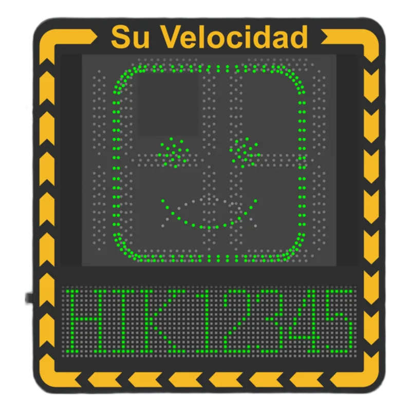 Display LED para Control de Velocidad Exterior / Distancia Visible de 100 m / LED de Alta Luminosidad y Bajo Consumo / Visualización de Velocidad con Código de Colores / IP66 / Conectividad Wi-Fi y Ethernet / Compatible con TCP/IP, HTTP, DHC HIKVISION YJP7681-188-NR