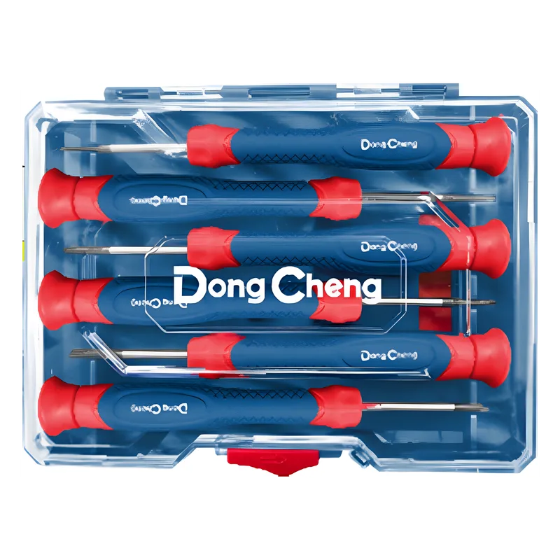 Juego de Desarmadores de Precisión 6 Piezas / Puntas Planas y Phillips / Mangos Ergonómicos Antideslizantes / Acero CR-V / Estuche Organizador DONGCHENG DNG-H01