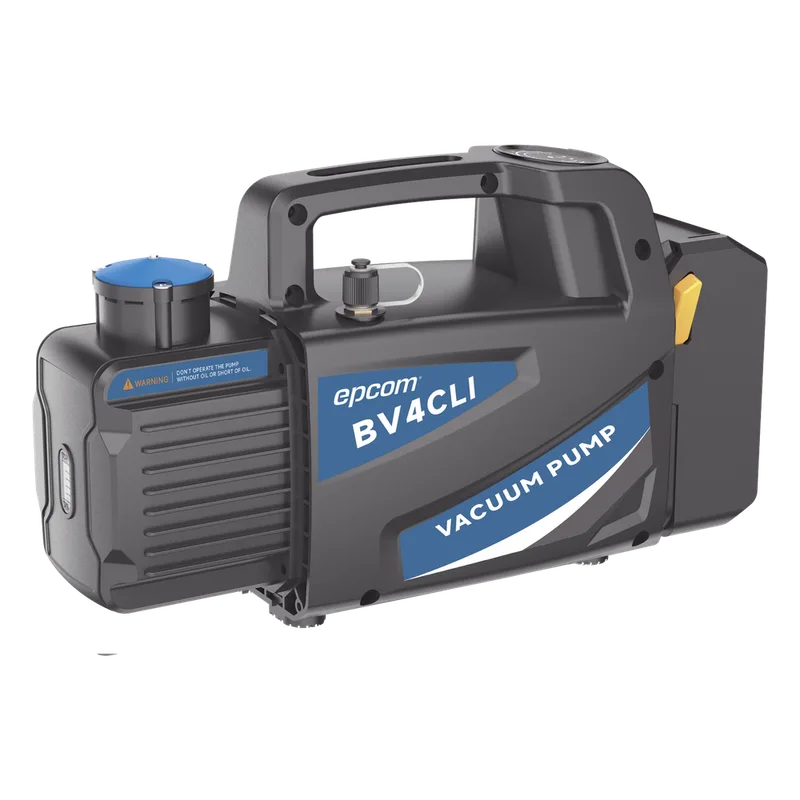 Bomba de Vacío Inalámbrica BV4CLI / 4 CFM (114 L/min) / Vacío Final 150 Micrones / Capacidad Aceite 330 mL / Portátil Alta Eficiencia / Compatible A2L y R32 EPCOM