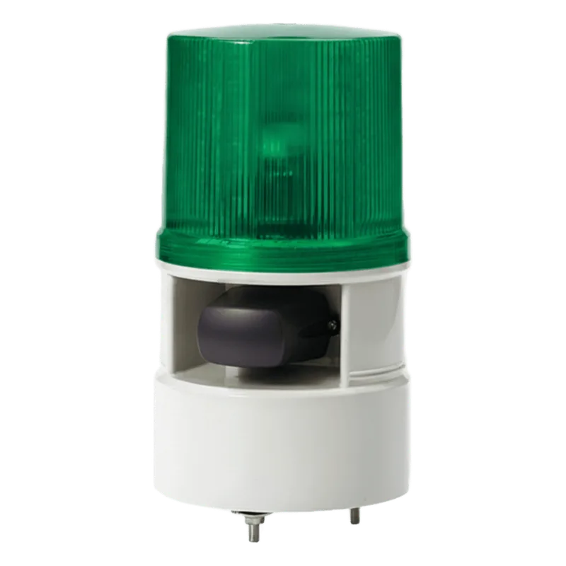 Luces de advertencia color Verde con sirena incorporada con 5 tonos máx. 105 dB en 12-24 VCD QLIGHT S125DML-WS-012024-G