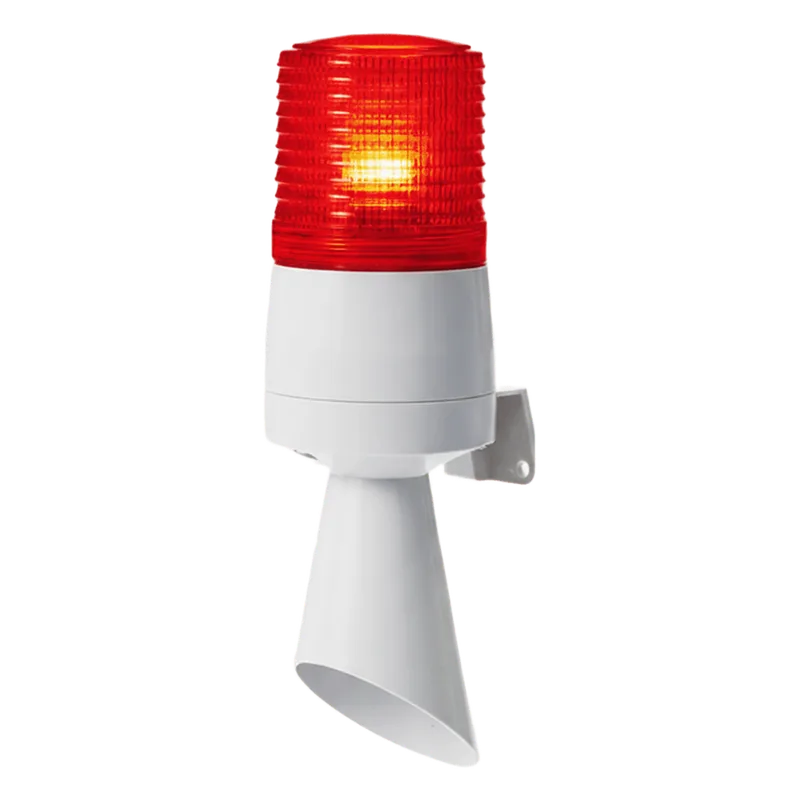 Luz LED con patrones de destello fijo y destellante con buzzer incorporado de alto volumen Máx. 95 dB color Rojo 110 VCA QLIGHT S60ADL-110-R