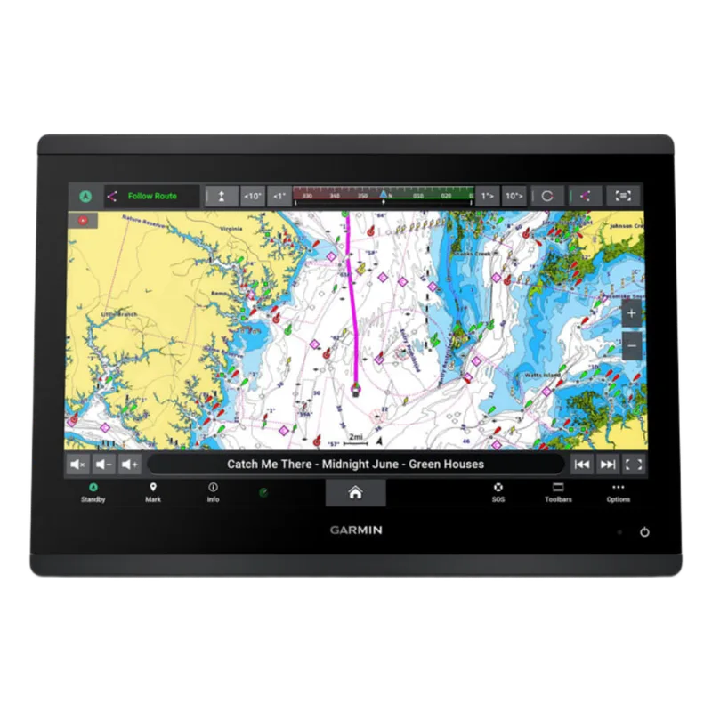 Plotter de Navegación GPSMAP 1623xsv / Pantalla Táctil IPS 15.6" Full HD / Salida de sonda CHIRP 1 kW con ClearVü y SideVü / Compatibilidad LiveScope y Panoptix / Conectividad NMEA 2000 y 0183 / IPX7 Resistente al Agua / Dual GARMIN 10-02919-02