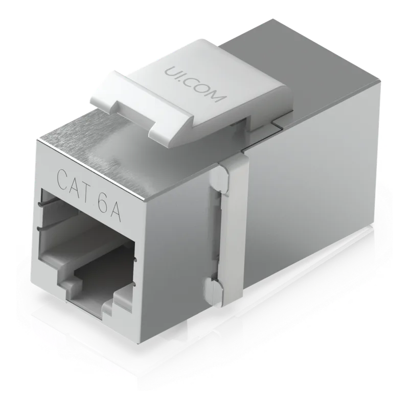 Keystone Coupler Cat6A Pass-Through para Cable Ethernet Preterminado, Instalación Snap-In en Patch Panel, Paquete con 12 Piezas UBIQUITI UACC-KEYSTONE-COUPLER-C6A
