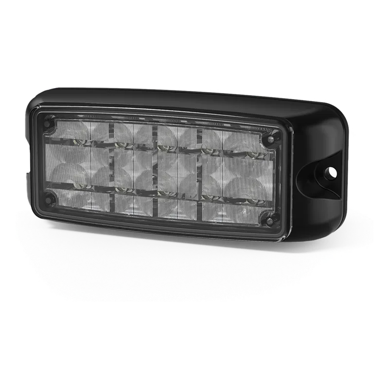 Luz de Advertencia de 10 LED, Rojo/Azul, 5x2 Pulgadas, Lente Transparente, Bisel Negro ECCO CD4081RB