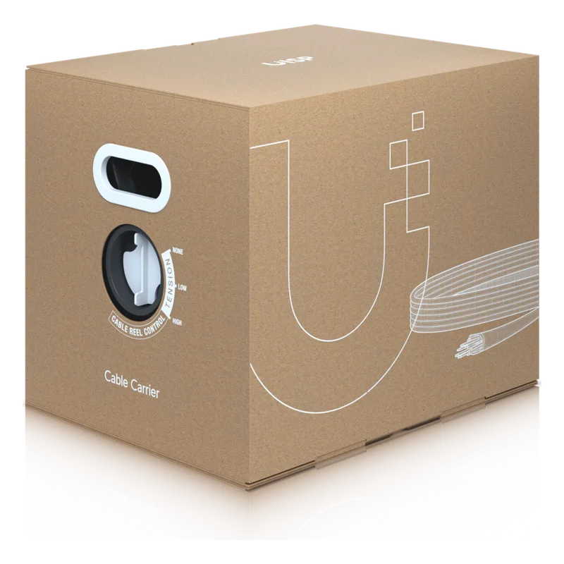 UISP Cable Carrier - Bobina de 305 Metros (1000 Pies) de Cable Ethernet de Grado Industrial con Protección Contra Daños Ambientales y Descargas Electrostáticas Color Negro UBIQUITI UISP-CABLE-CARRIER