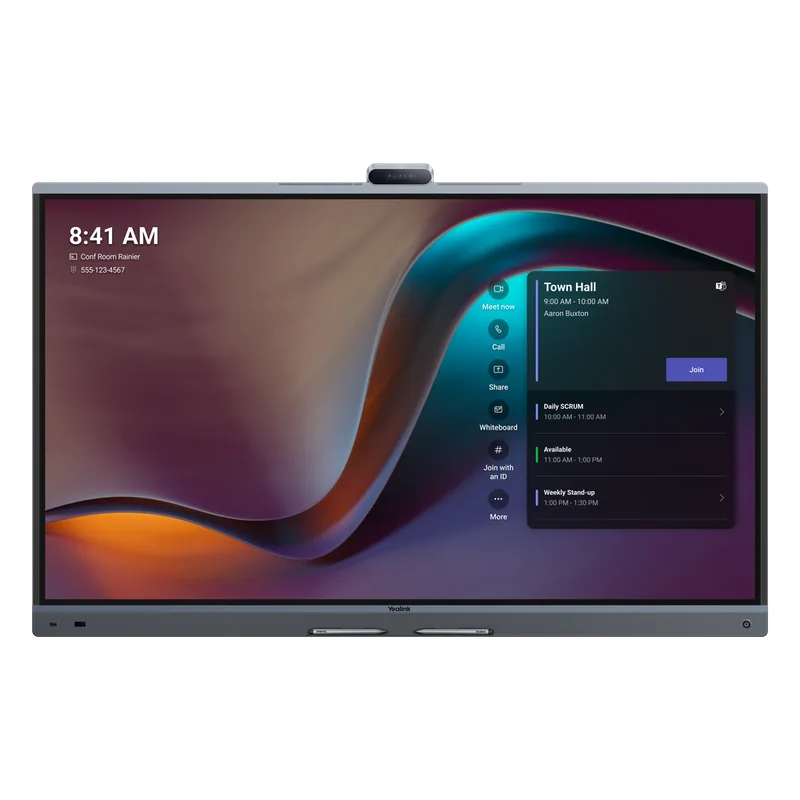 Yealink MeetingBoard 75 Pro, Centro de Colaboración Inteligente con IA, 4K UHD, Android 13, Micrófonos Integrados y Cámara Ultra Gran Angular MB-75-PRO-A02