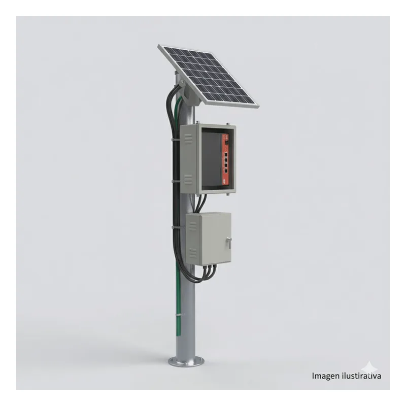 Kit Solar Witek de 28 W con 5 Puertos PoE 802.3 af y PoE Pasivo 24 V para alimentar Camaras IP y un Enlace Punto a Punto en 24 Vcc EPCOM POWERLINE WI5POE28V2