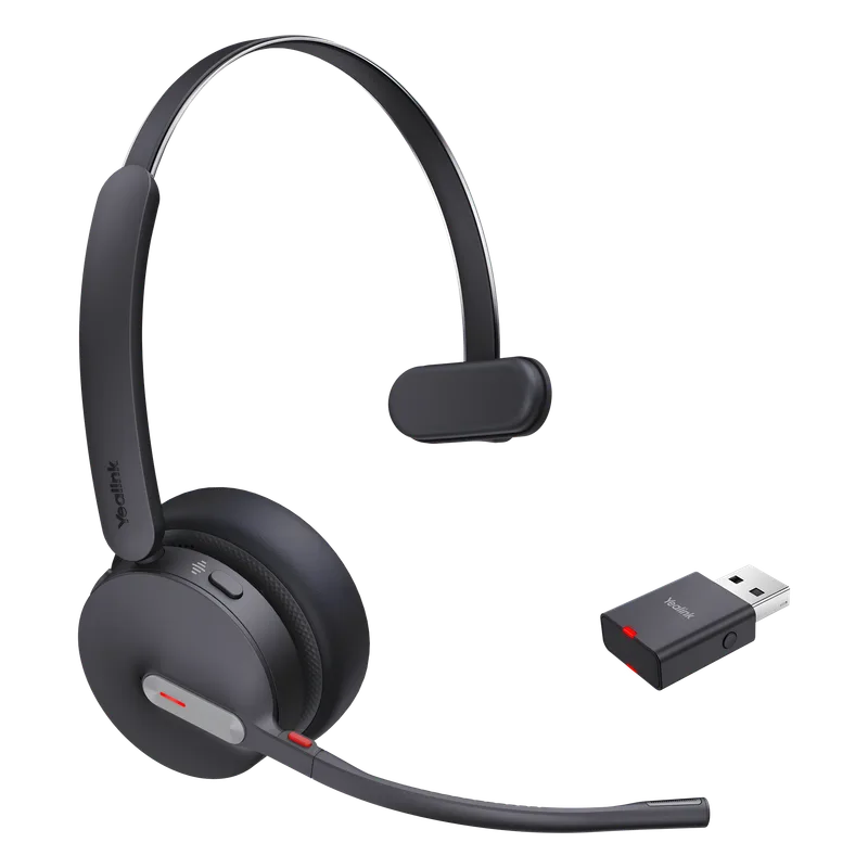 Auriculares Yealink WH64 Hybrid Mono UC/Adaptador DECT y auriculares Bluetooth integrados/Cancelación de ruido con 3 micrófonos/Hasta 32 horas de conversación WH64-HYBRID-MONO-UC