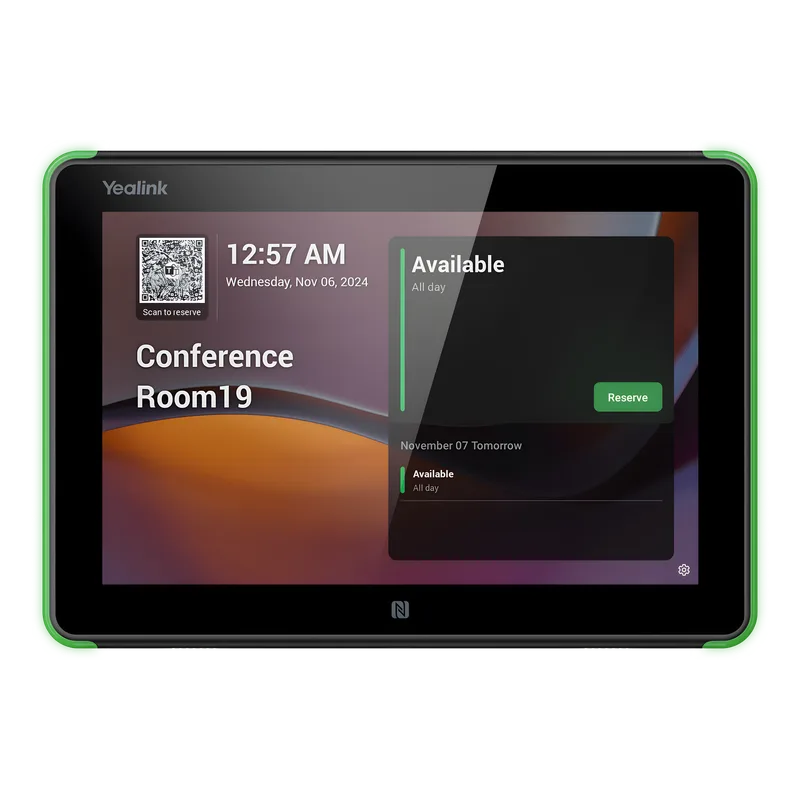 Panel Touch Para Programación De Salas De Reuniones Todo En Uno Con Indicadores LED Laterales Moderno y Ultrafino YEALINK ROOM-PANEL-E2