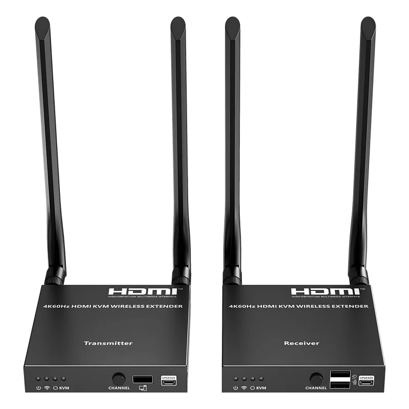Extensor Inalámbrico HDMI| Con KVM | 4K@60Hz 4096x2160 | Tecnología ipcolor | Banda 5G 5.18-5.24 GHz | Distancia 50 m | Conexión de Hasta 1 a 4 EPCOM TITANIUM TT699KVMV2.0
