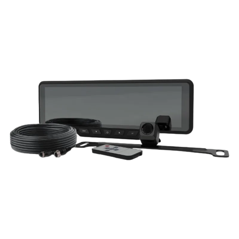 Sistema alambrico de reversa con camara y monitor de 9 pulgadas, Incluye cámara para placa de 170° ECCO EC4211BK