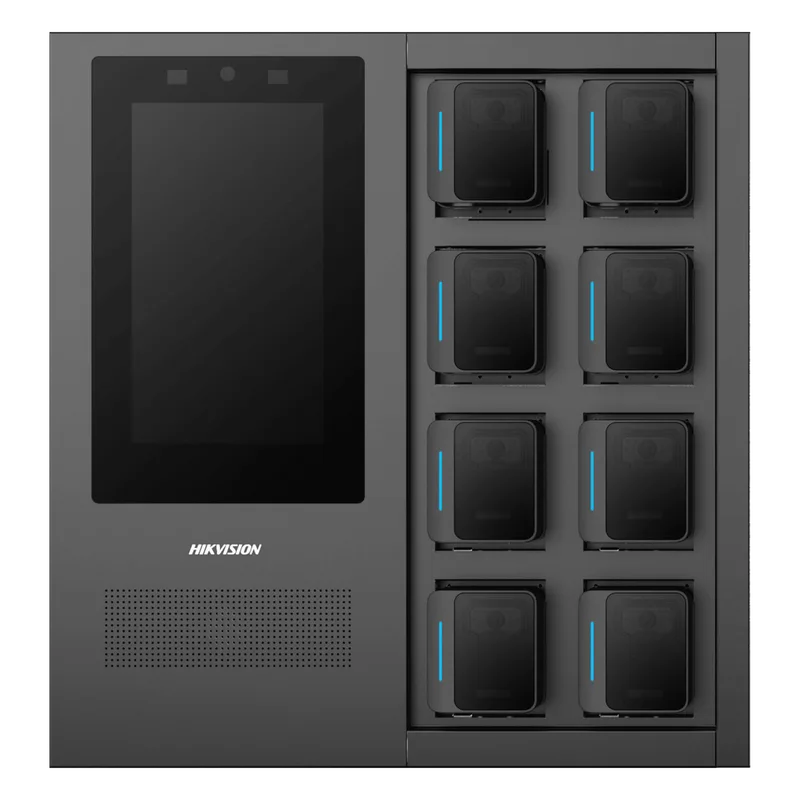 Estación de Carga y Respaldo de Información para Bodycam HIKVISION / Acceso por Reconocimiento Facial / Incluye 1 HDD de 2 TB DS-MDS003/2T/8