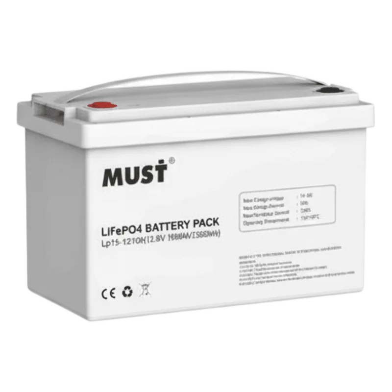 Batería de Litio Ferrofosfato LiFePO4 100Ah 12.8Vcc / 1.28kWh / Uso Solar y UPS MUST LP-1512-100