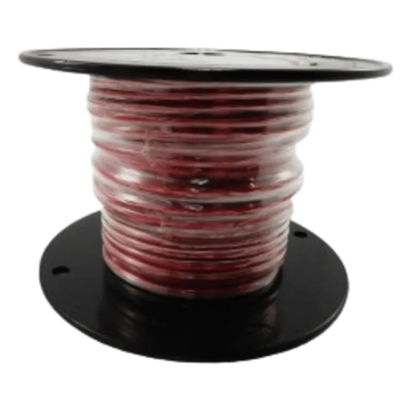 Cable Marino Primario Color Rojo Calibre 10 AWG / 100 Pies / PVC Retardante de Llama Rojo / Cobre Estañado Clase K / 600V / 105°C Seco 75°C Húmedo / Cumple UL 1015 UL 1028 UL 1230 UL 1231 COBRA WIRE & CABLE A2010T-01-100