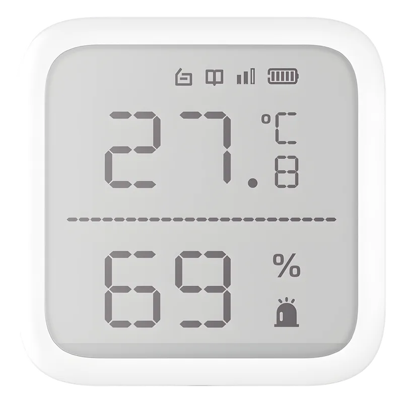 (AX PRO) Detector de Temperatura y Detector de Humedad Inalámbrico / 2.7" de Tamaño / Uso en Interior / Rango de Detección desde -35°C hasta 99°C HIKVISION DS-PDTPH-E-WB(B)