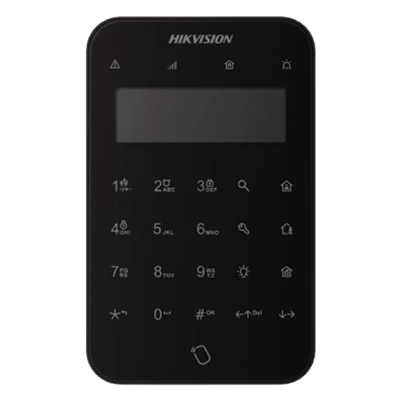 (AX PRO) Teclado Inalámbrico con Pantalla LCD para Armado y Desarmado / Color Negro / Funciones de Automatización para control de Relevadores HIKVISION DS-PK1-LT-WB/BLACK