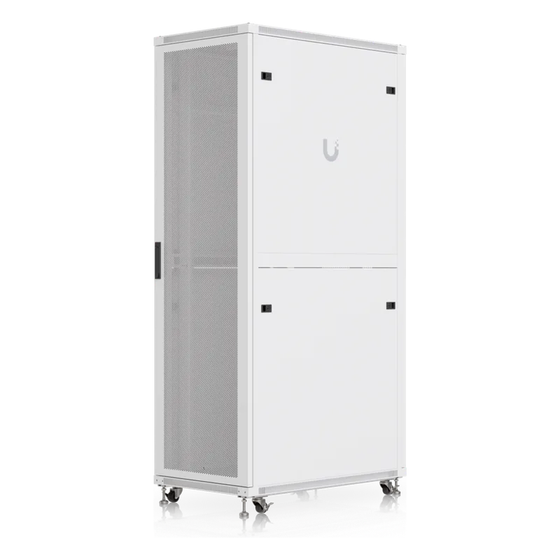 UACC Rack Cabinet 42U (600 × 1000 mm) – Gabinete de Piso Totalmente Ensamblado con Ventiladores Integrados, Paneles Removibles, Ruedas con Seguro y Puerta Frontal Perforada para Óptimo Flujo de Aire UBIQUITI UACC-RACK-42U-1000-P