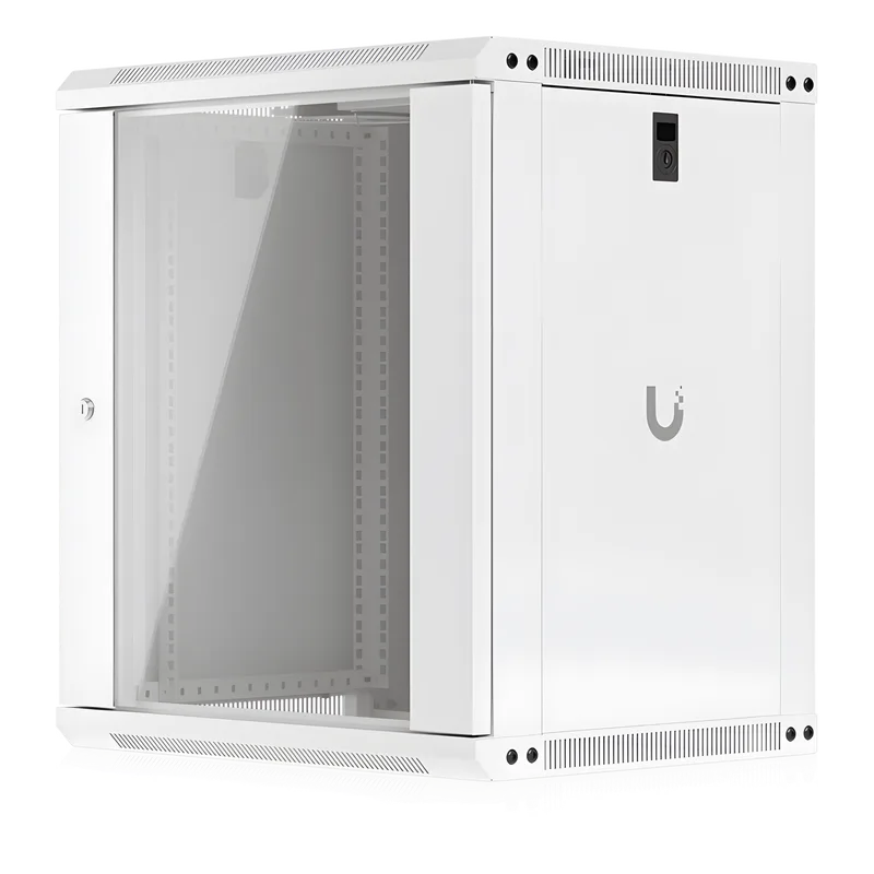 UACC Rack Cabinet 12U (550 x 450 mm) - Gabinete Cerrado para Montaje en Pared con Puerta de Vidrio Templado, Totalmente Ensamblado con Ventiladores Integrados y Paneles Removibles UBIQUITI UACC-RACK-12U-WALL-450-G
