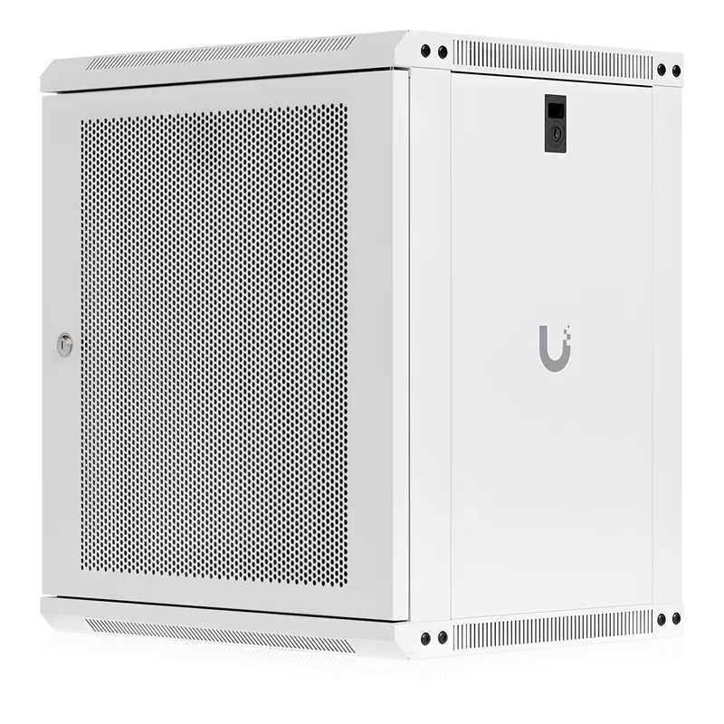 UACC Rack Cabinet 12U (550x 450 mm) - Gabinete Cerrado para Montaje en Pared con Puerta Frontal Perforada, Totalmente Ensamblado con Ventiladores Integrados y Paneles Removibles UBIQUITI UACC-RACK-12U-WALL-450-P