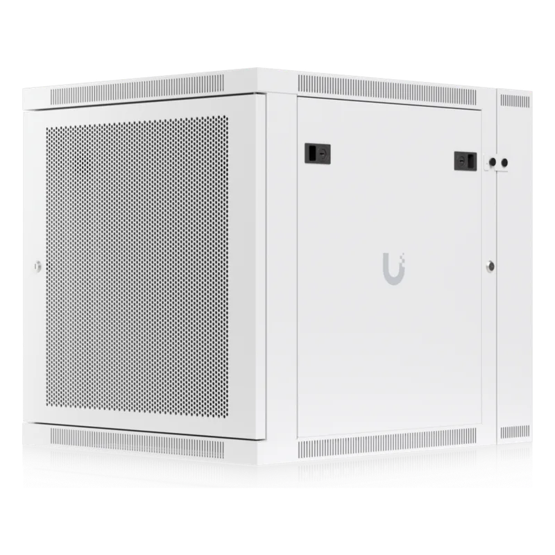 UACC Rack Cabinet 12U (600 x 703 mm) - Gabinete Cerrado para Montaje en Pared con Puerta Frontal Perforada, Puerta Trasera Abatible (Swing-Out) y Paneles Laterales Removibles con Llave UBIQUITI UACC-RACK-12U-WALL-SW-P