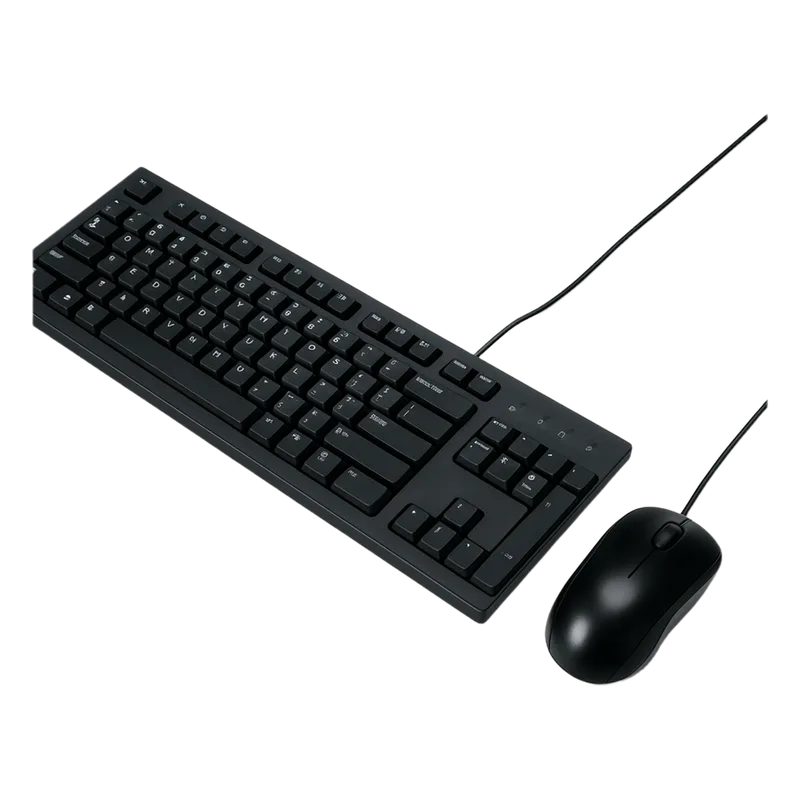 KIt de Teclado y Mouse Cableado / Diseño Elegante y Silencioso (No Requiere Drivers) ASUS U2000