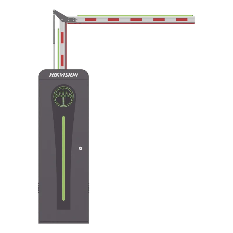 Barrera Vehicular con Brazo Articulado Iluminado Led 3 mts INCLUIDO (1.5 + 1.5) / Derecha / Alto Desempeño / Brushless / Semáforo Rojo-Verde en Gabinete / Incluye 2 Controles Remotos HIKVISION KT-320-ART(3MR)