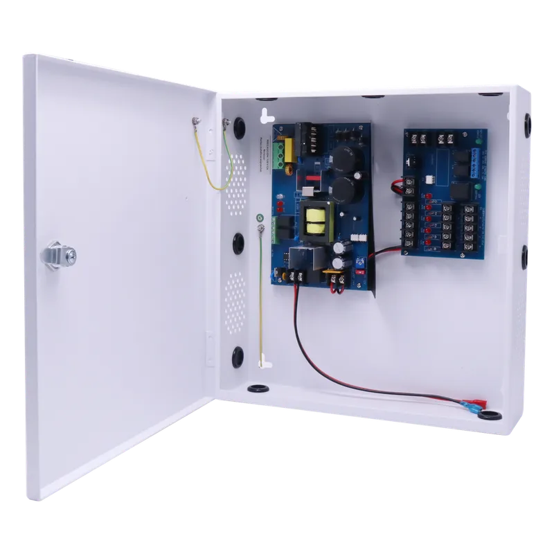 Fuente de Poder con Respaldo para Control de Acceso AL1012FC / 12VDC @ 10A / 8 Salidas Independientes / Conversión 115VAC a 12-24VDC / Batería de Respaldo 40Ah / Interfaz FACP / Supervisión AC y Batería / Montaje en Pared EPCOM POWERLINE AL-1012-FC