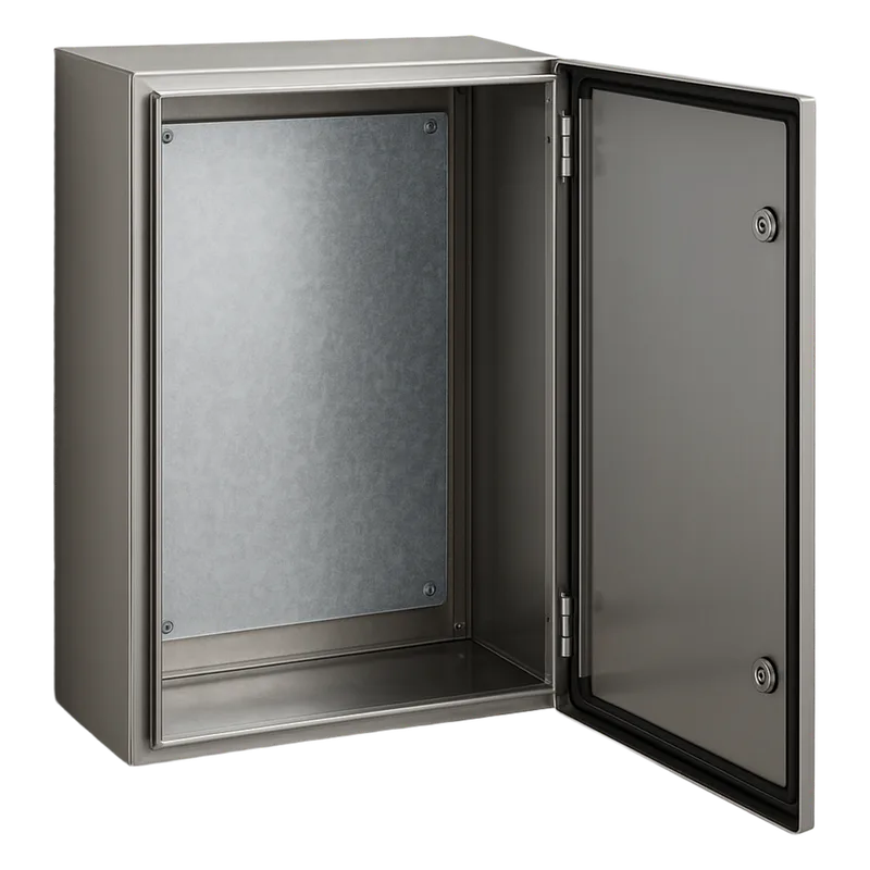 Gabinete de Acero Inoxidable IP66 Uso en Intemperie (600 x 800 x 300 mm) con Placa Interna Galvanizada. PRECISION PST608030INOXB