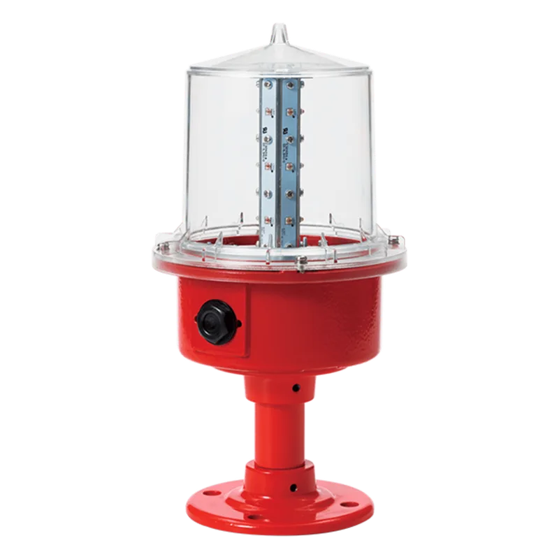 Luz de Obstrucción 24 VCD con Poste, de Aviación LED de Baja Intensidad (Tipo B), Certificación ICAO, Protección IP66 y Alta Durabilidad para Torres y Estructuras QLIGHT SAOL3P-24-R