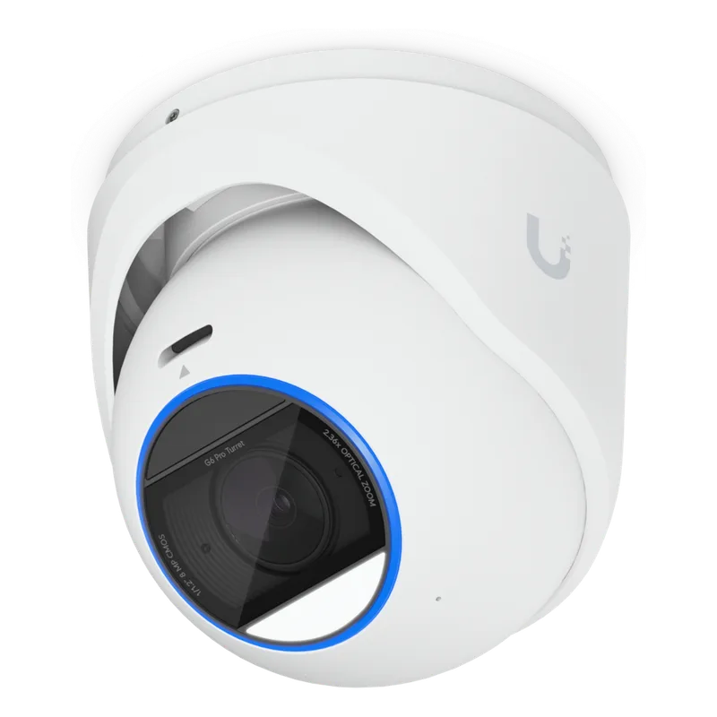UniFi Protect G6 Pro Turret – Cámara 4K PoE+ Antimanipulación y Todo Clima con Motor de IA Multi-TOPS, Zoom Óptico 2.36× y Sensor CMOS 1/1.2 UBIQUITI UVC-G6-PRO-TURRET-W