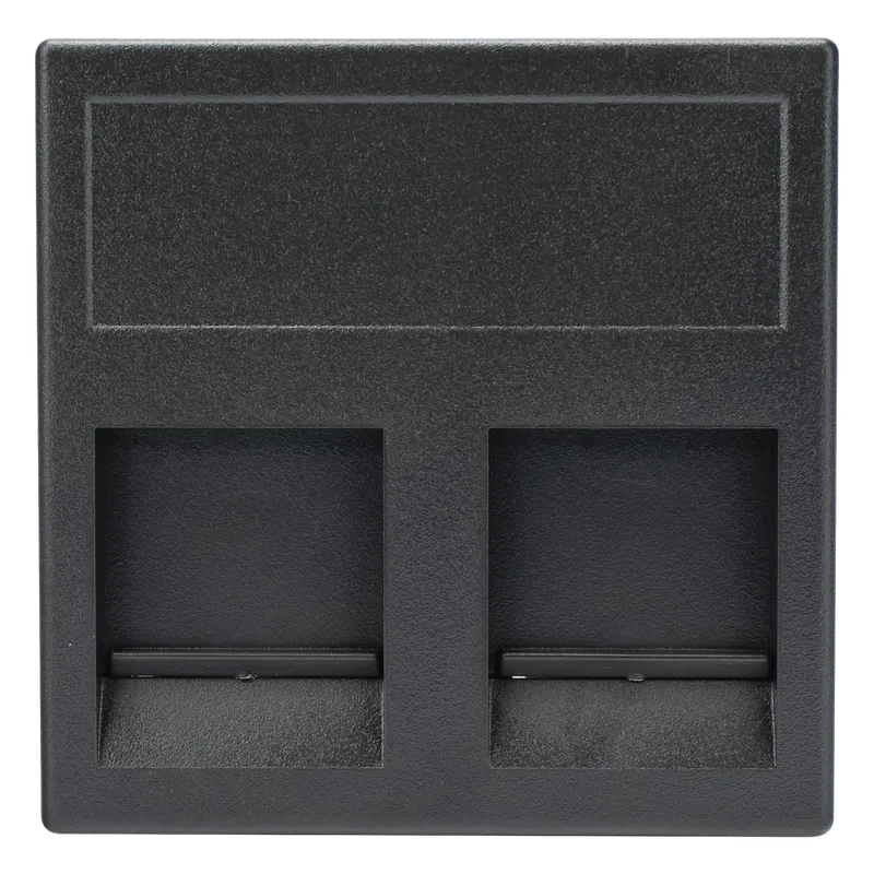 Módulo Color Negro con 2 Espacios para Jack Keystone con Guardapolvo para las Cajas de Escritorio Ofiblock y Teleblock / (KB76/14) SIMON SM-2-KEY-N