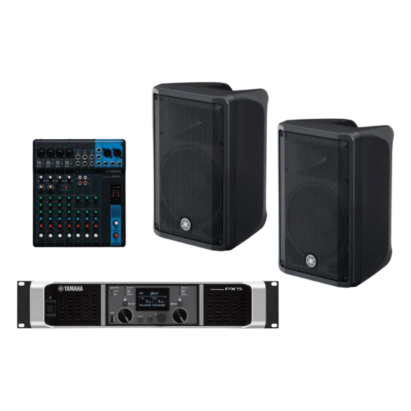 Kit Refuerzo Sonoro y Mixer | Incluye 2 Bocinas CBR10 | Amplificador PX5 | Mezclador MG10 | Ideal para PA YAMAHA CBR10KIT/PA