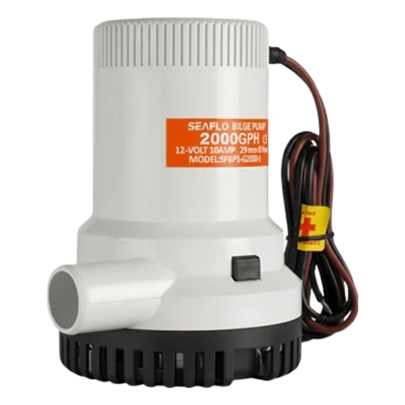 Bomba Achique SEAFLO SFBP1-G2000-01 / 2000 GPH (7571 LPH) / 12V CD / Eje Inoxidable / Operación en Seco / Anti-Airlock / CE-RoHS-ISO 8849