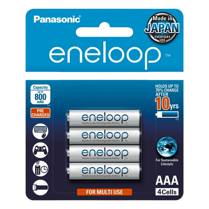 Batería Recargable AAA 1.2V ENELOOP / Ni-HM / Paquete de 4 Baterías PANASONIC BK4MCCE4BT6